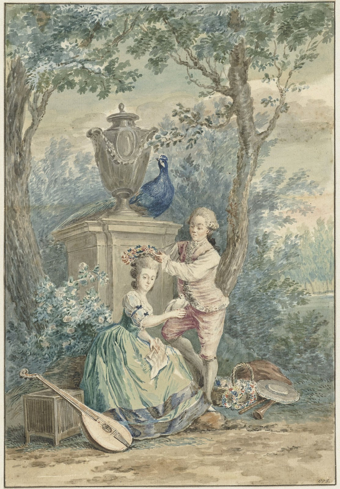 Elegant paar in een park 1750   1808