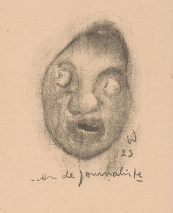 Karikatuur van een journaliste 1923