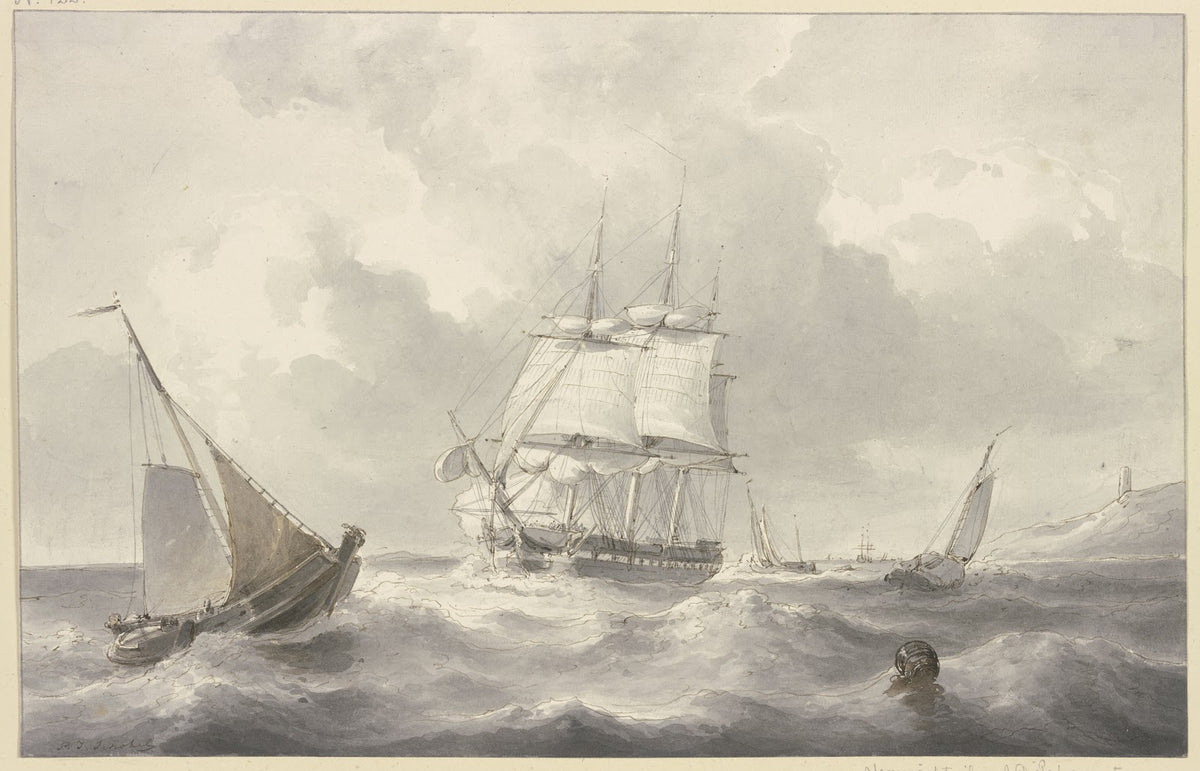 Bark in rough sea 1852