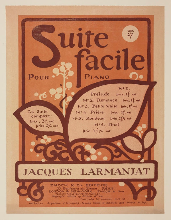 Suite facile pour piano 1920
