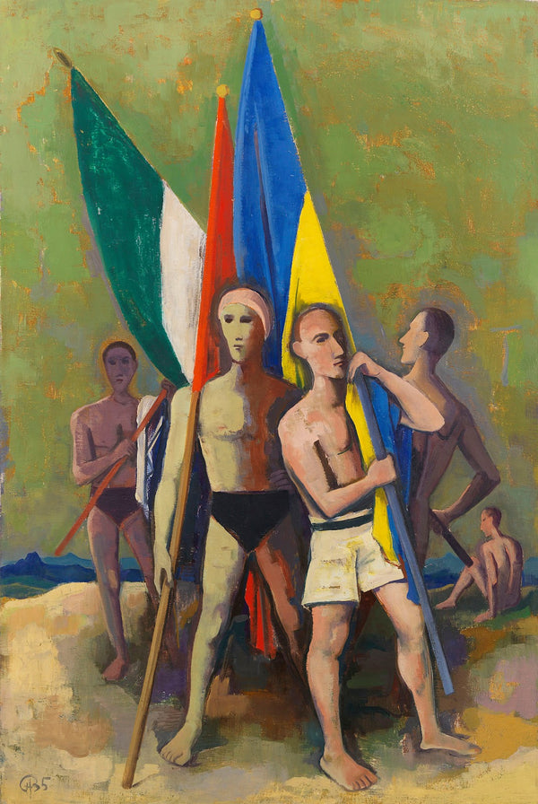 Young Men with Flags 1935