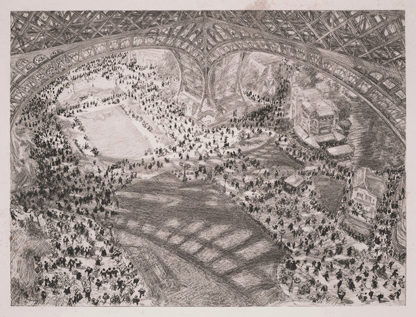Vue prise de la passerelle des cuisines de la Tour Eiffel 1900