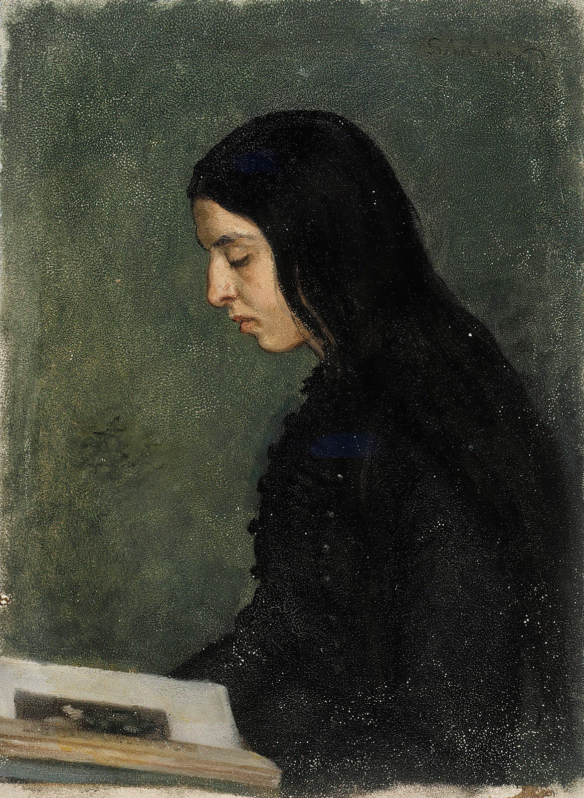Reading Black Haired Woman 1860   1900