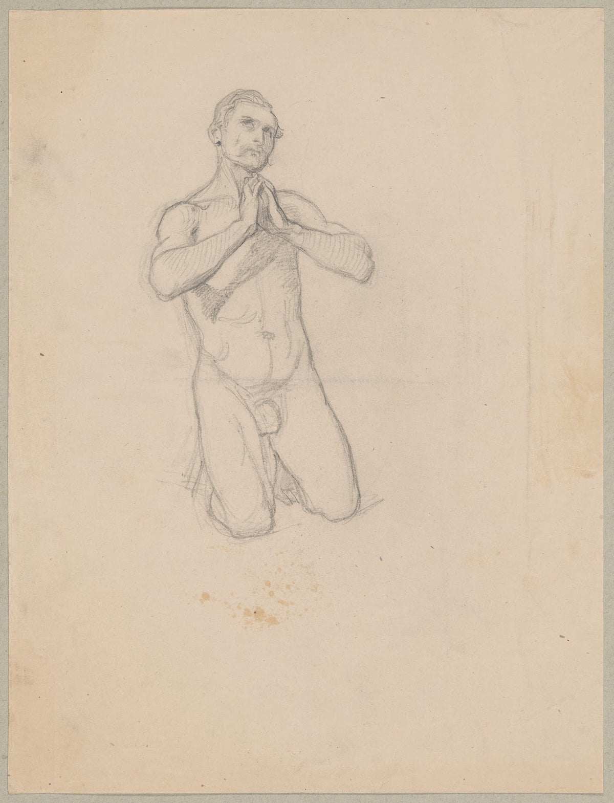 Nude sketch to the figure of St Matthias to the painting Martyrdom of St Matthia