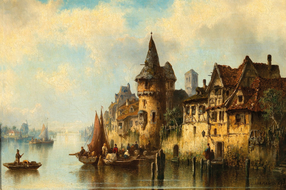 Holländische Flußufer bei Delft 1869