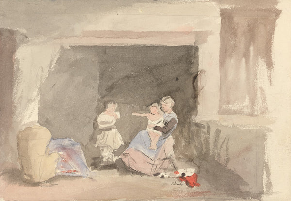 Interior with Mother and Two Children
