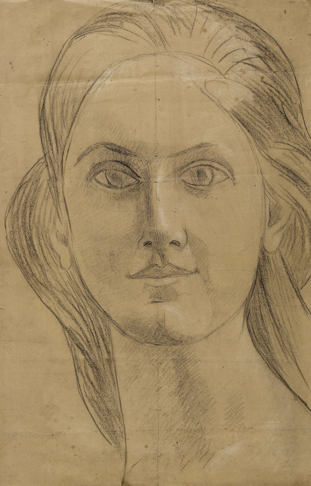 Tête de femme aux cheveux longs