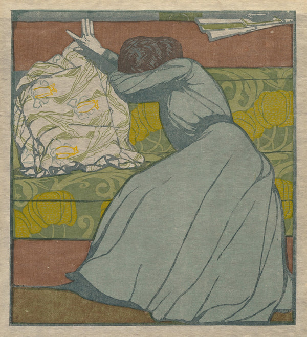 Cushion Martha Kurzweil Seated on a Divan ca 1900