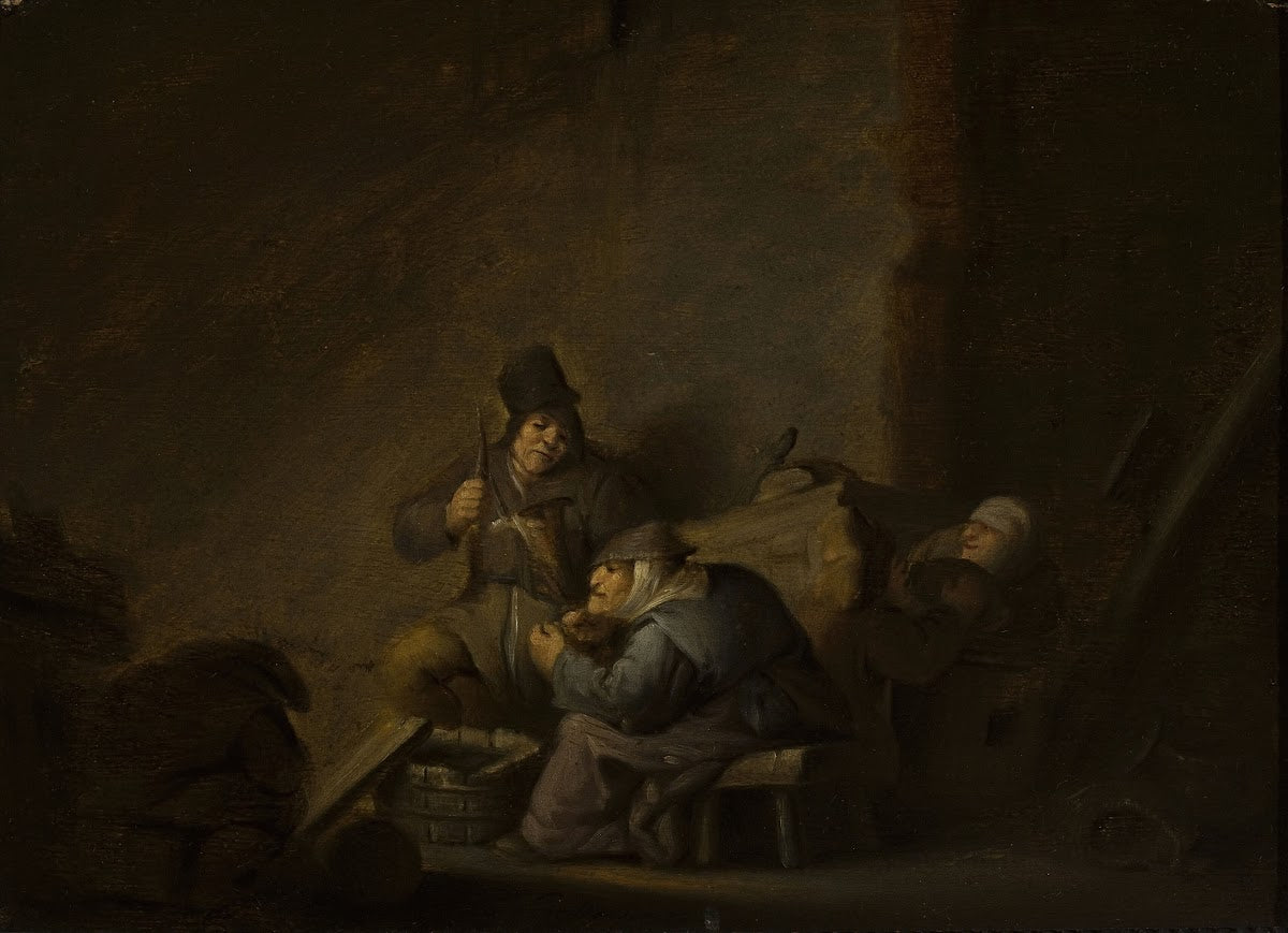 Genre scene in an interior