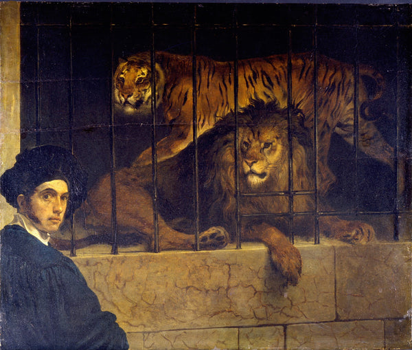 Self portrait with Tiger and Lion ca 1830