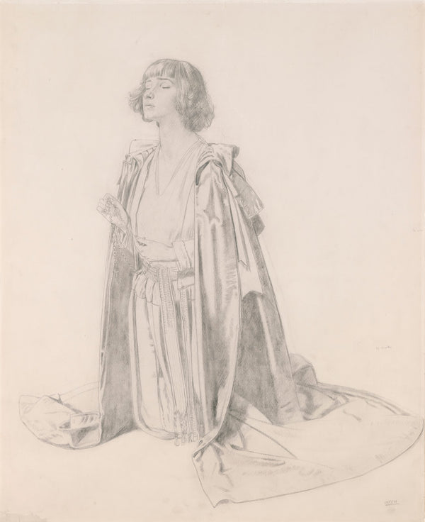 Kneeling Figure of a Woman Study for The Holy Well c1914