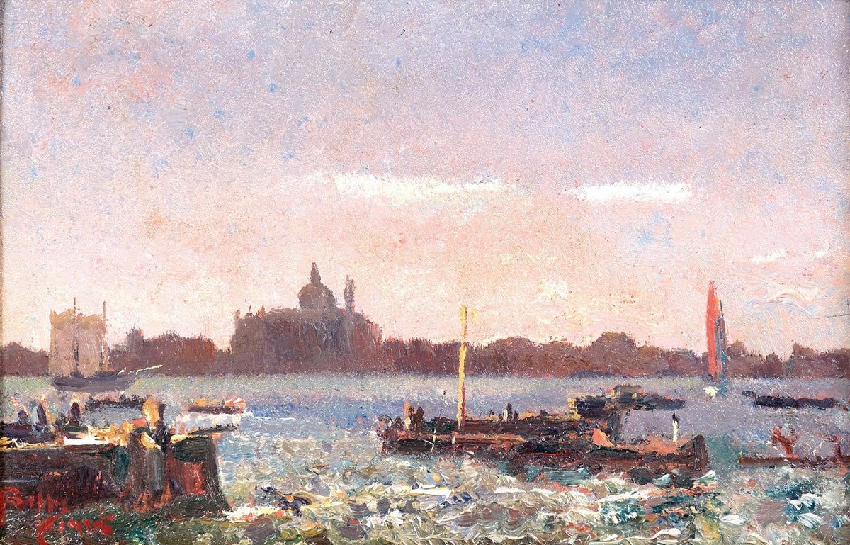 Venice in the background with Santa Maria della Salute