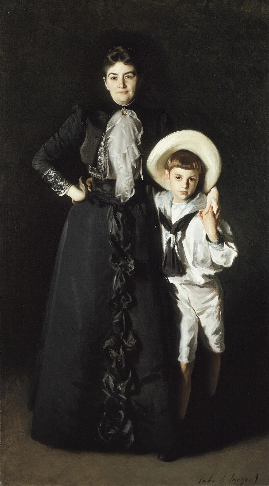 Portrait Of Mrs Edward L Davis And Her Son Livingston Davis 1890