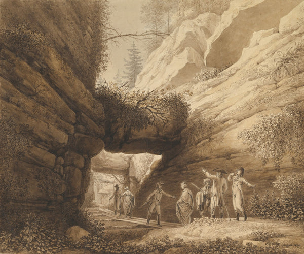 Travelers at the Rock Arch in the Limestone Mountains of the River Elbe 1804