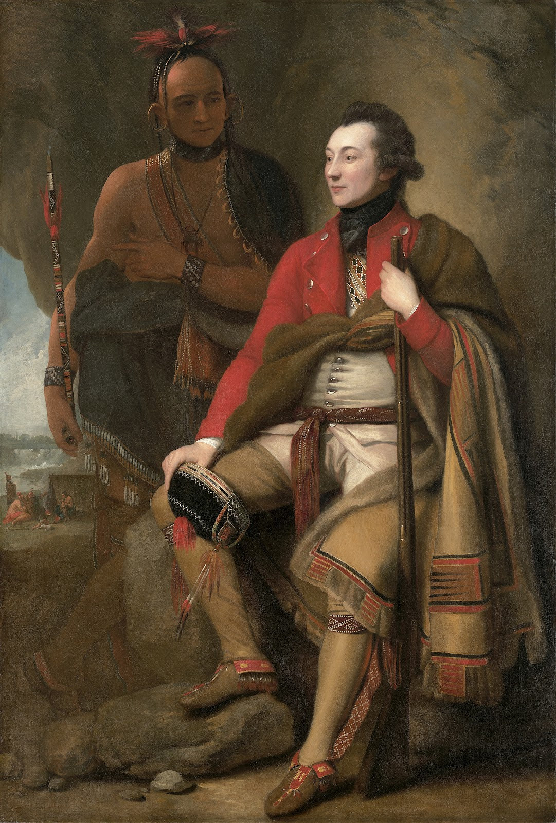 Colonel Guy Johnson and Karonghyontye Captain David Hill 1776