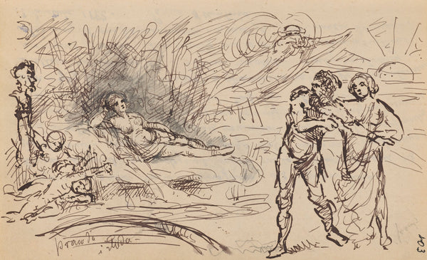 Truth and delusion Composition sketch to allegorical scene 1888