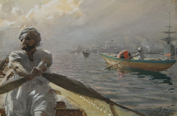 Turkish Boatman in the Constantinople Harbour 1886
