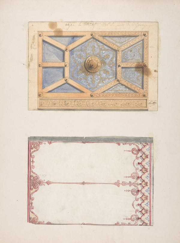 Designs for Ceiling and Wall Decoration for Monsieur Lecomte de la Grange 19th C