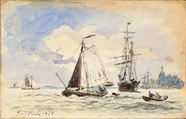 Sailing boats in Dordrecht 1870