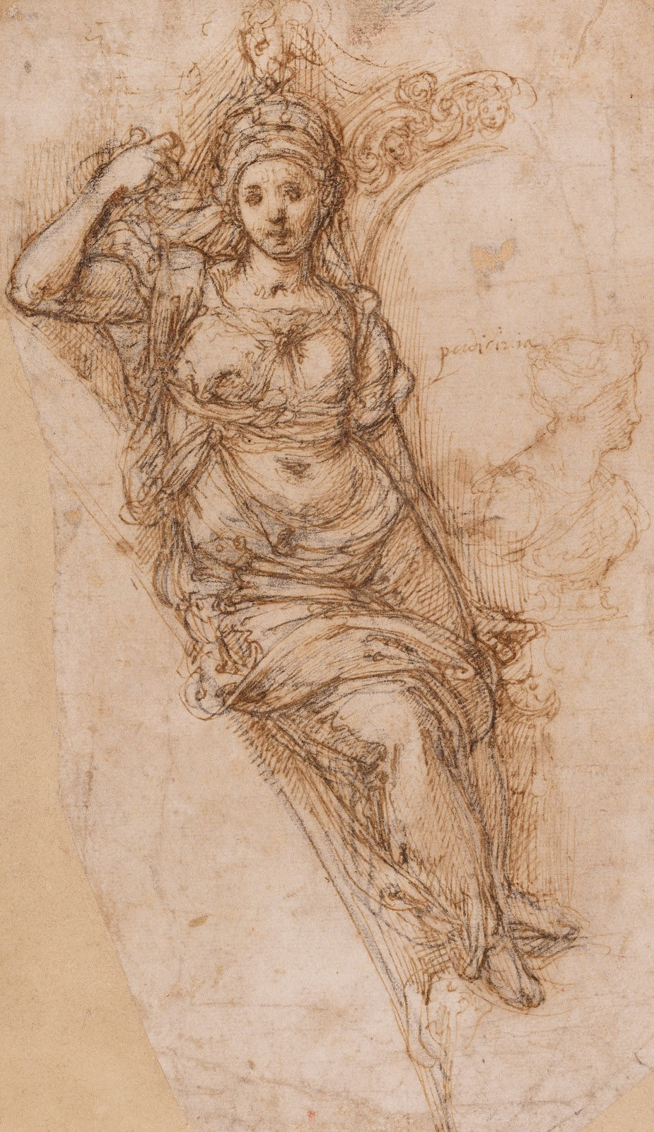 Female Figure in a Spandrel Study for the Allegory of Modesty 158385