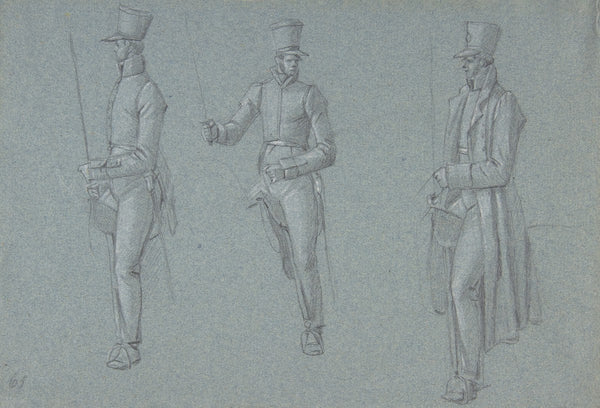 Three studies on a man on a saddle late 18thearly 19th century