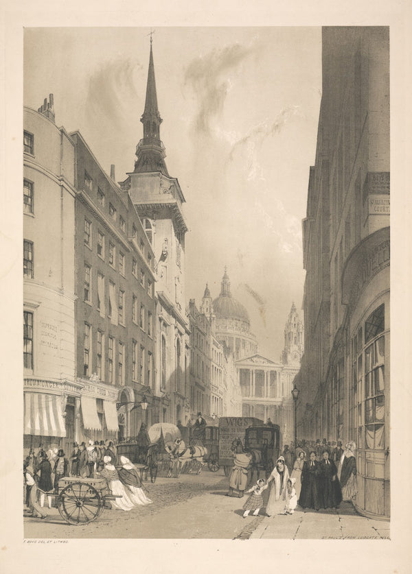 St Pauls from Ludgate Hill 1842