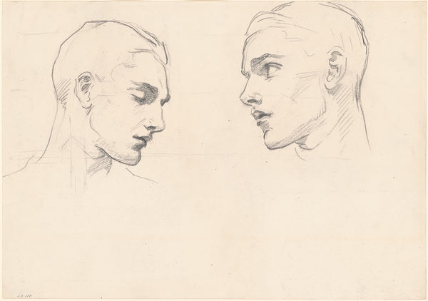 Studies of a Mans Head c 1875