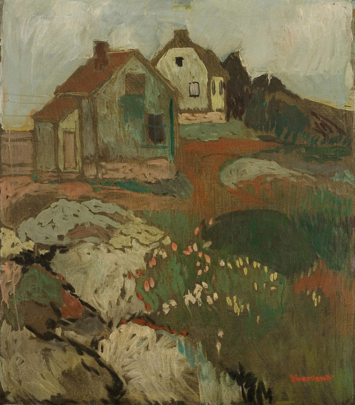 Landskap med hus 1911
