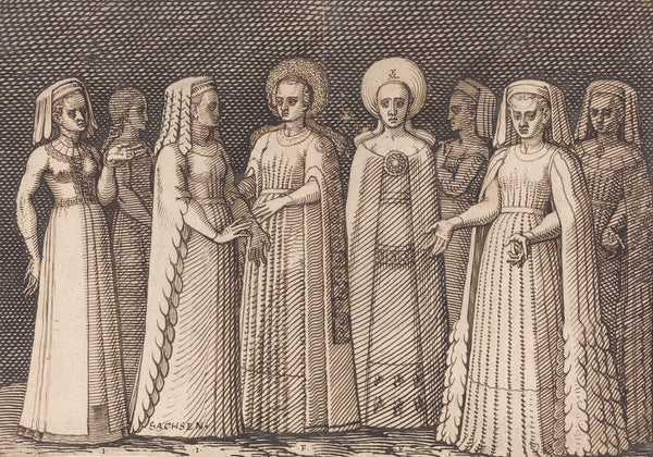 Eight Ladies In Ancient Costumes 1567 1573