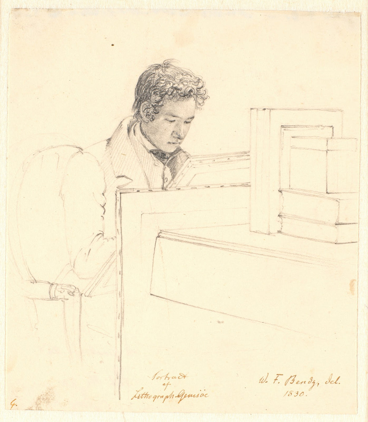 Portræt af litografen Peter Gemzøe 1830