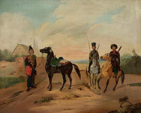 Three horsemen on the road 1838