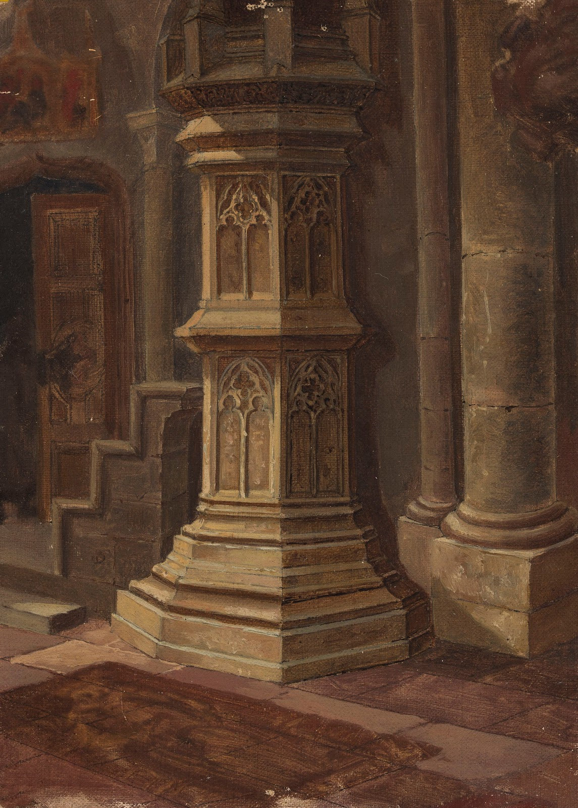Gothic pillar indoors