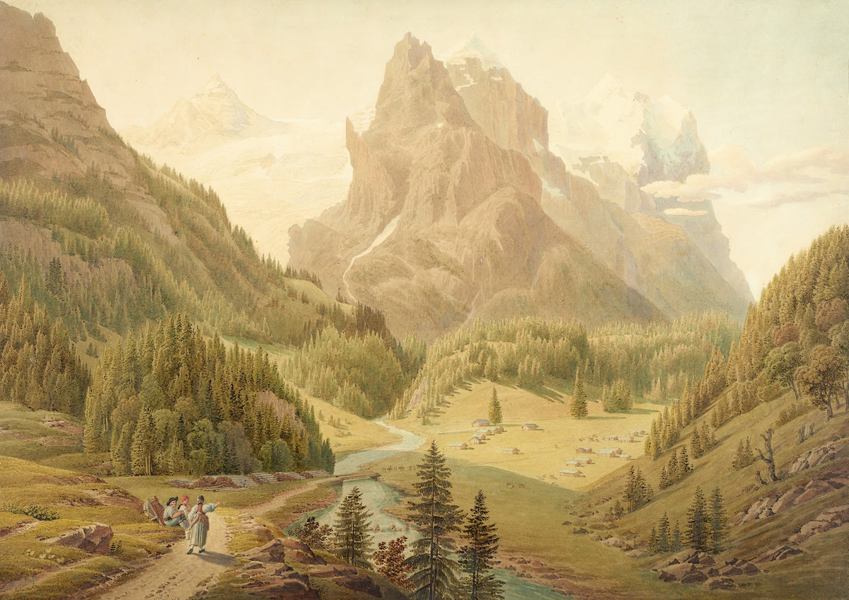 Ansicht der Alp Rosenlaui mit Blick auf das Wellhorn und das Wetterhorn 1915 194