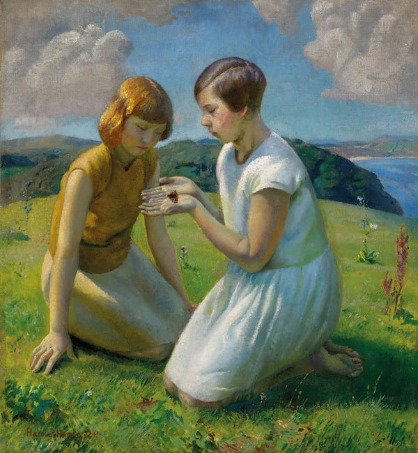Two young girls with a butterfly 1829