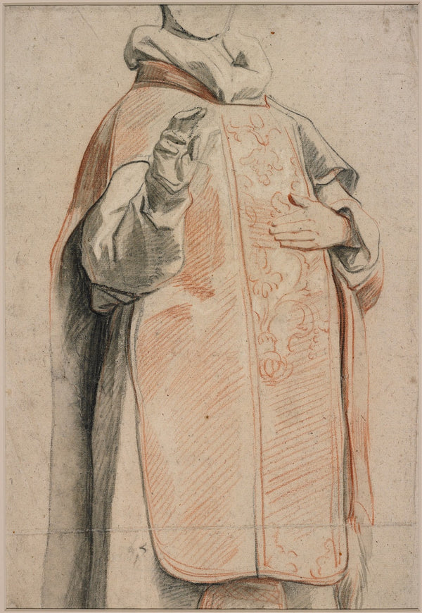 Study of a Figure in Priests Robes c 1650