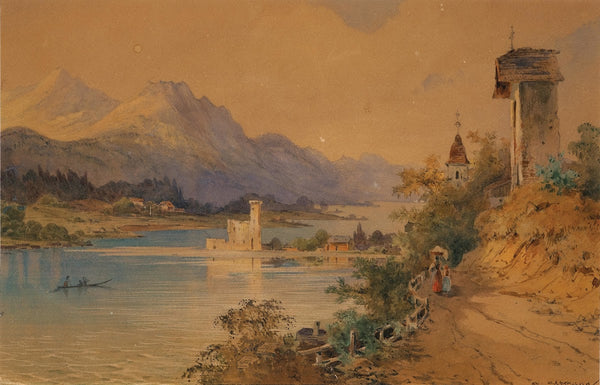 A view of Lake Wolfgang with the light house