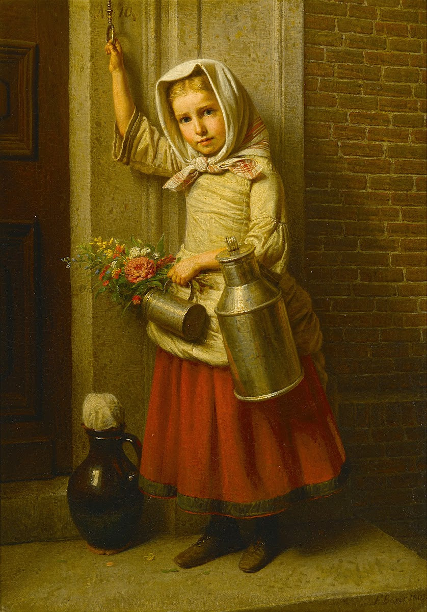 A portrait of a young girl with a pail 1863