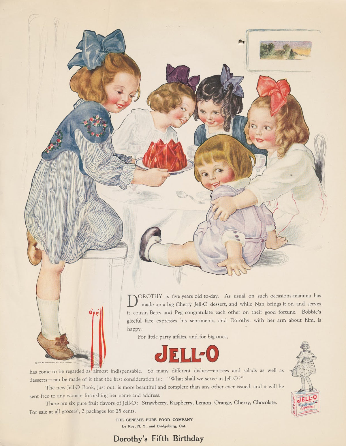 Dorothys fifth birthday Jell o 1920