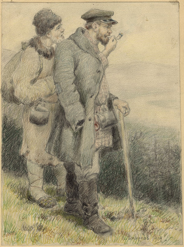 Travelers Walking to a New Settlement in Siberia 1904