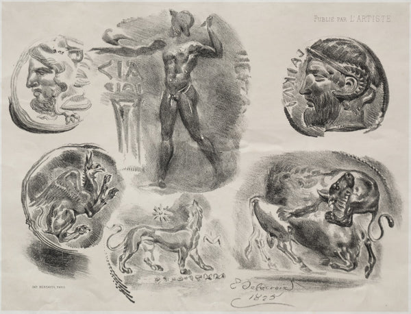 Sheet with Six Antique Medals 1825