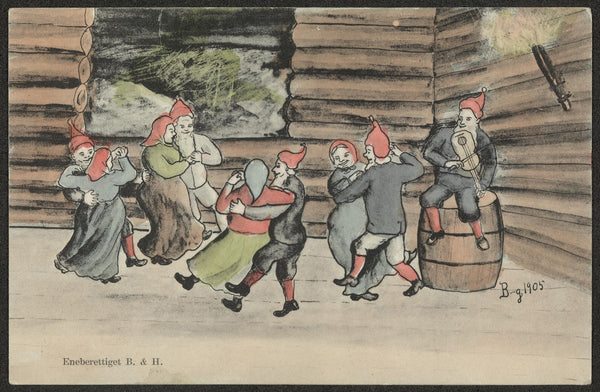 Christmas card with Santa dancing