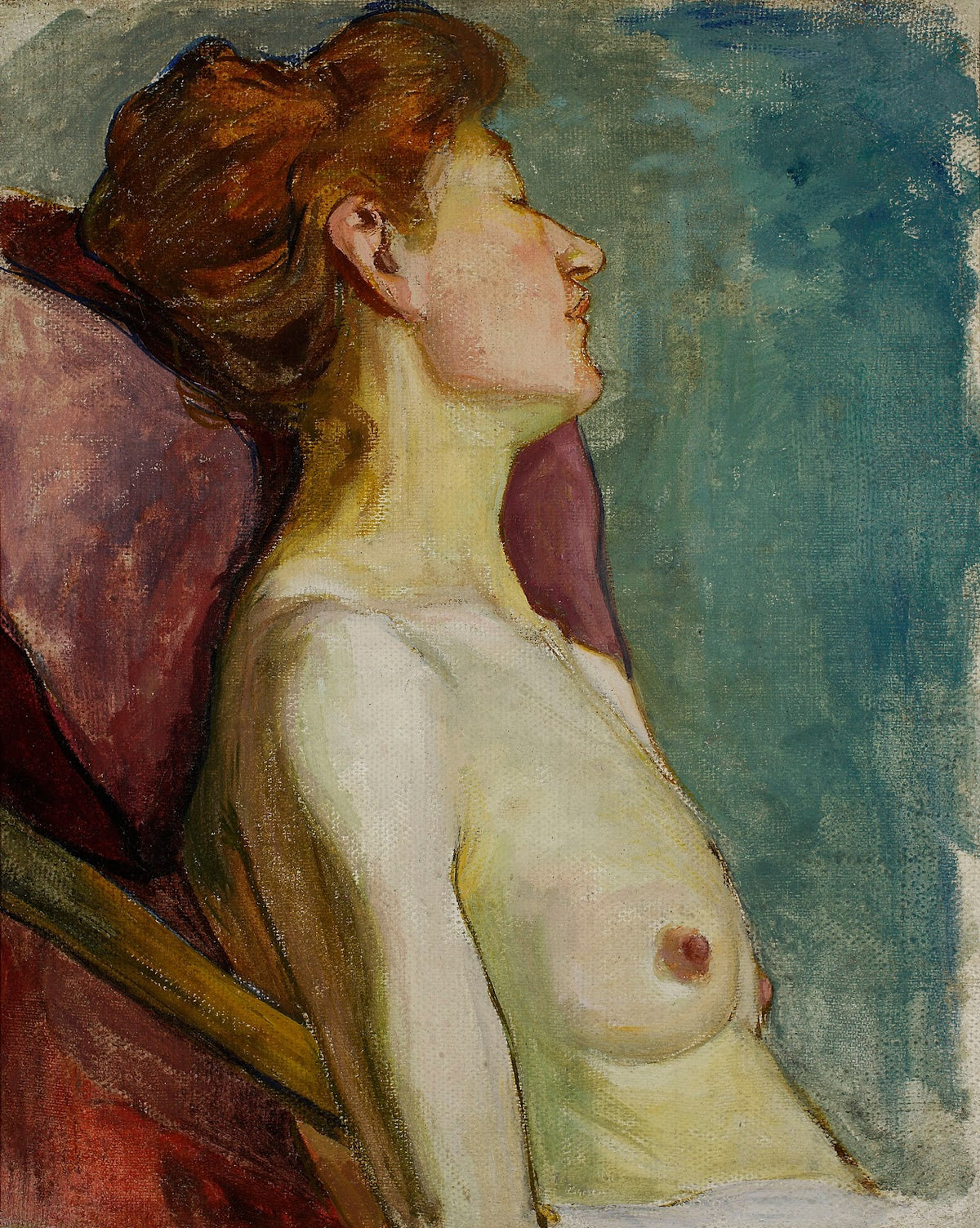 Semi nude of a seated woman circa 1902