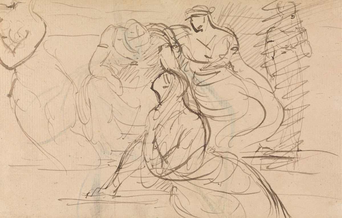 Figure Study of Women in Various Sitting and Standing Poses