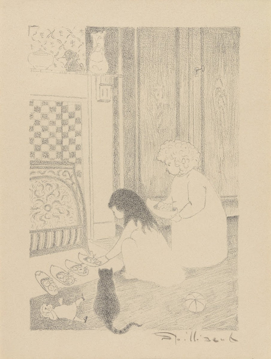La veille de Saint Nicolas Les sabots devant lâtre 1918