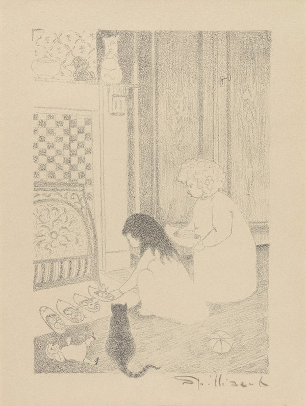 La veille de Saint Nicolas Les sabots devant lâtre 1918