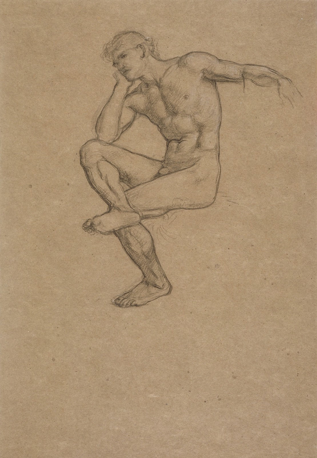 Seated Nude Figure of a Man 19th century