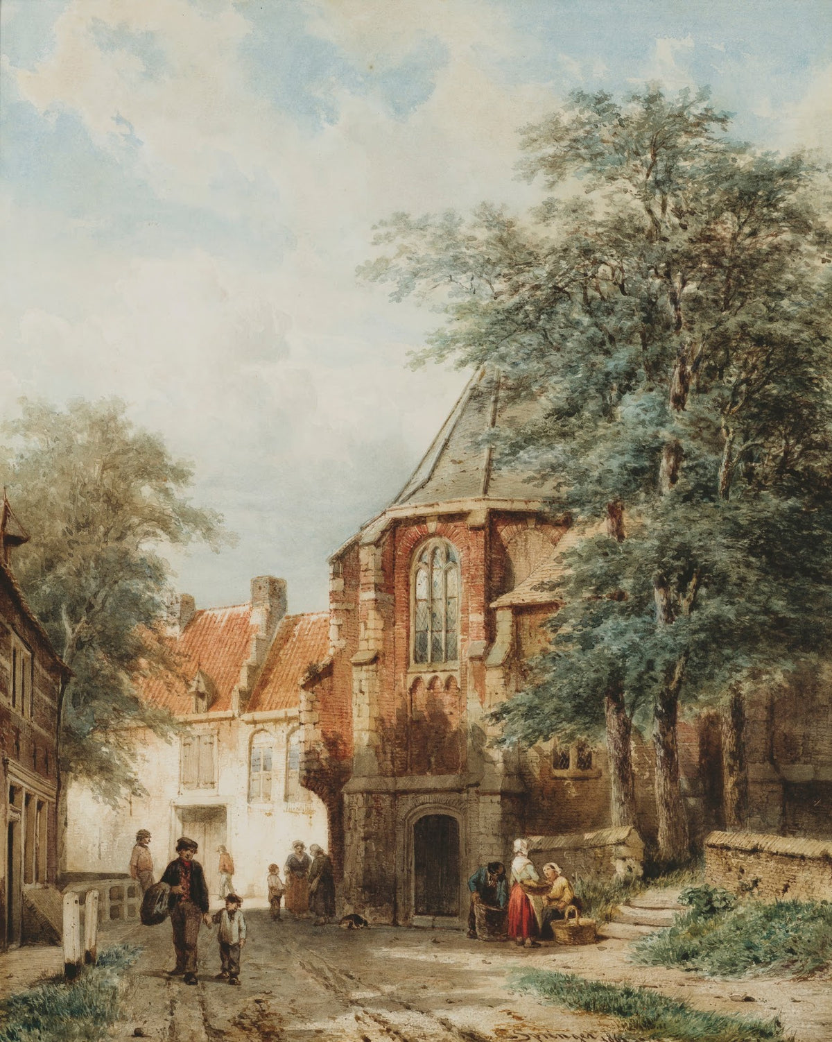 Figures In The Dorpsstraat Asperen 1861