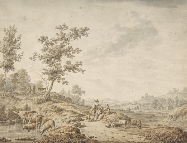 Landscape with Herdsmen and Their Cattle 1785
