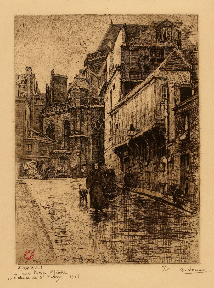 La rue Brise miche et labside de St Merry 1906