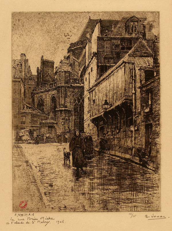 La rue Brise miche et labside de St Merry 1906